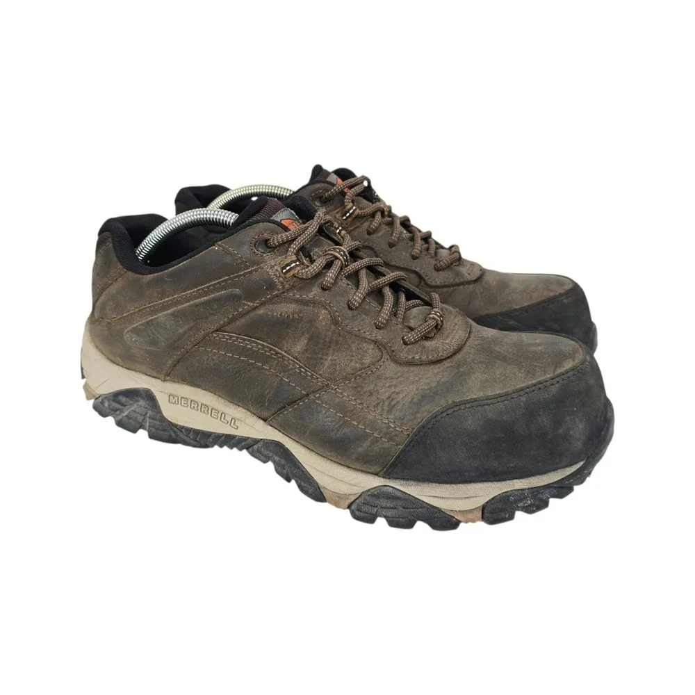 Merrell Shoes Mens 11 W Wide Moab Adventure CF Carbon Fiber Toe Work Boots Brown